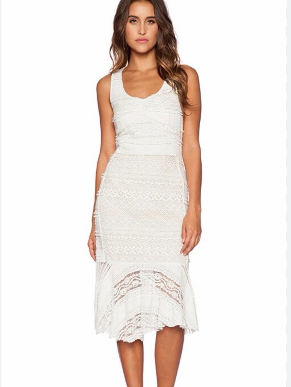 NWT Greylin Neri Ivory Lace Midi Dress